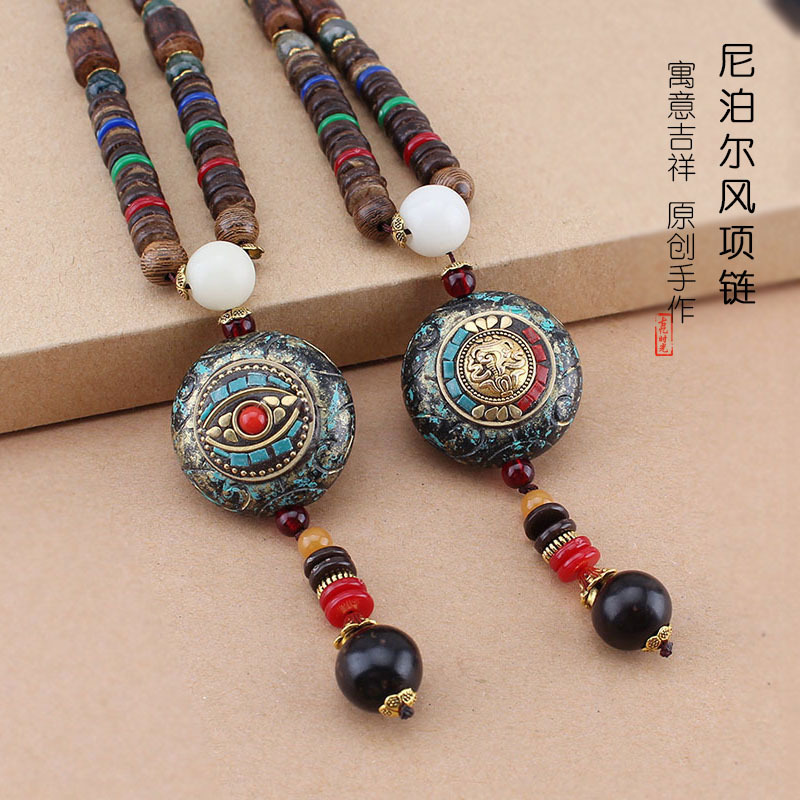 Women Accessories Nepal - Непальский кулон, цепочка для свитера, деревянная