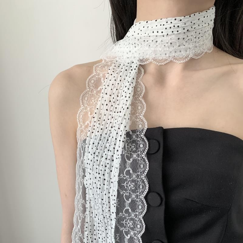 Women'S Korean Accessories - Французский ретро-шарф в полоску и горошек,