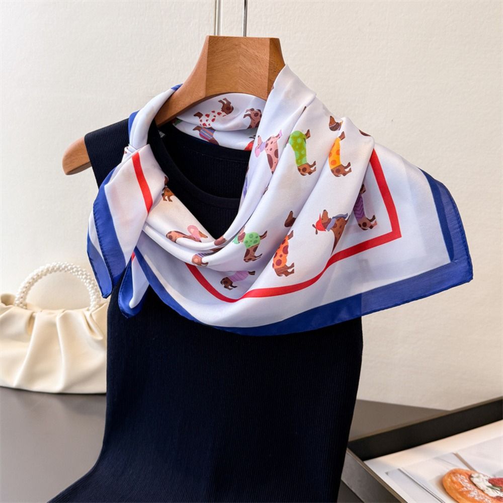Women'S Korean Accessories - Шарф с принтом таксы, геометрический узор