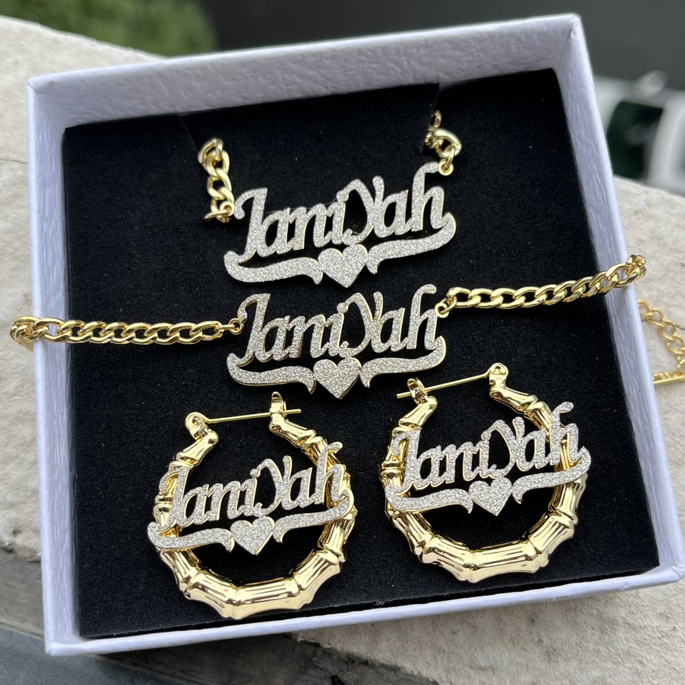 Women Accessories Gift Set - Комплект из кубинской цепи и браслета,