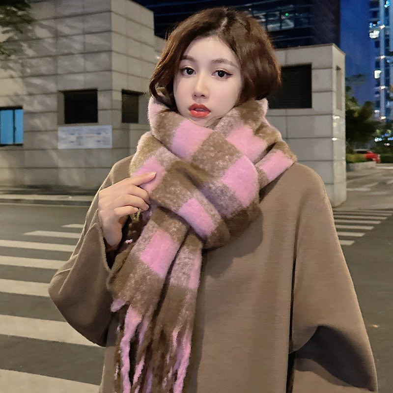 Women'S Korean Accessories - Зимний 2026 года новый корейский клетчатый
