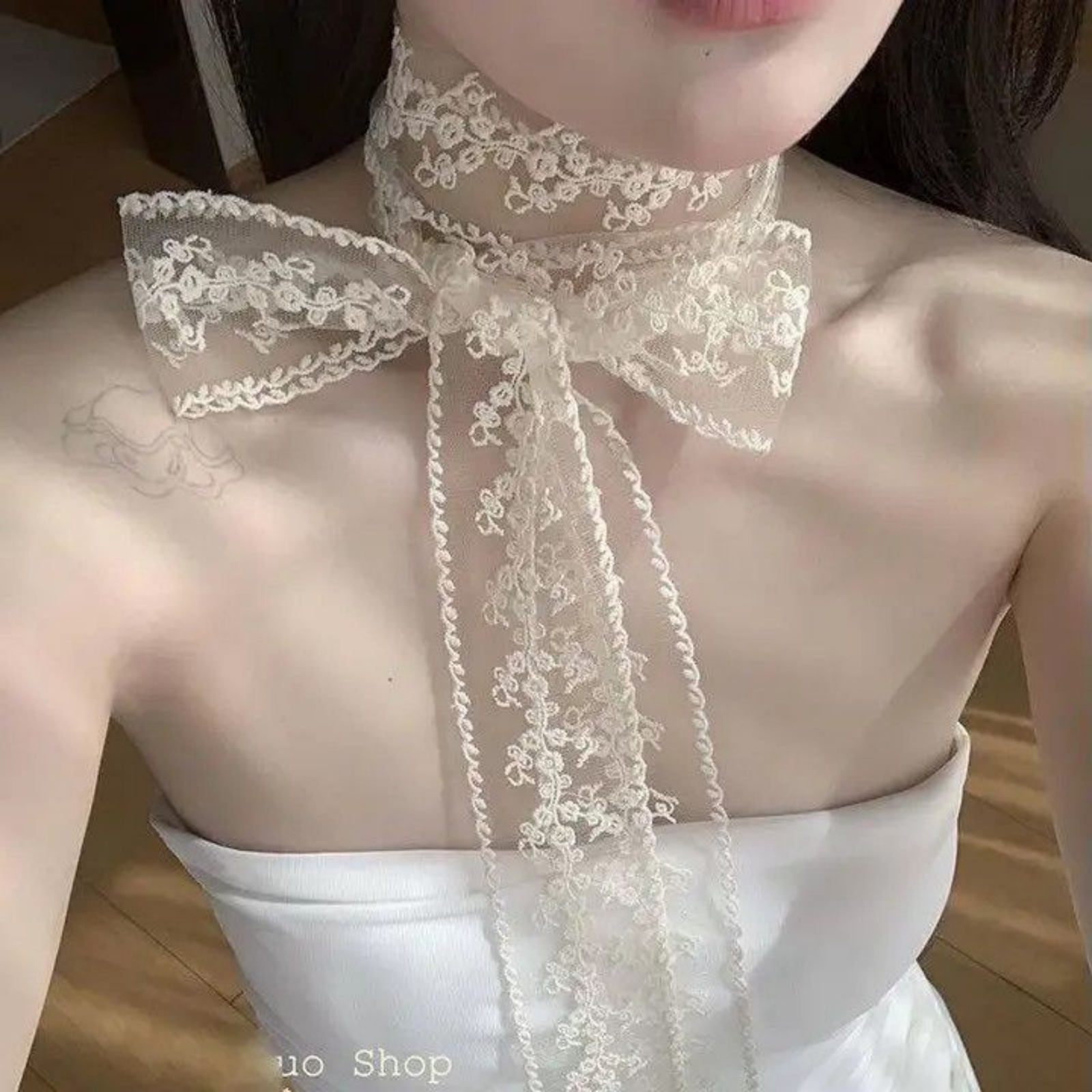 Корейский белый кружевной шарф – обзор и цена Women'S Korean Accessories