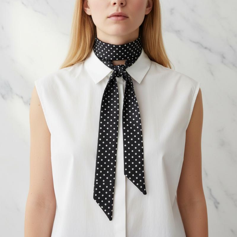 Модный шелковый шарф в горошек – обзор и цена Women'S Korean Accessories