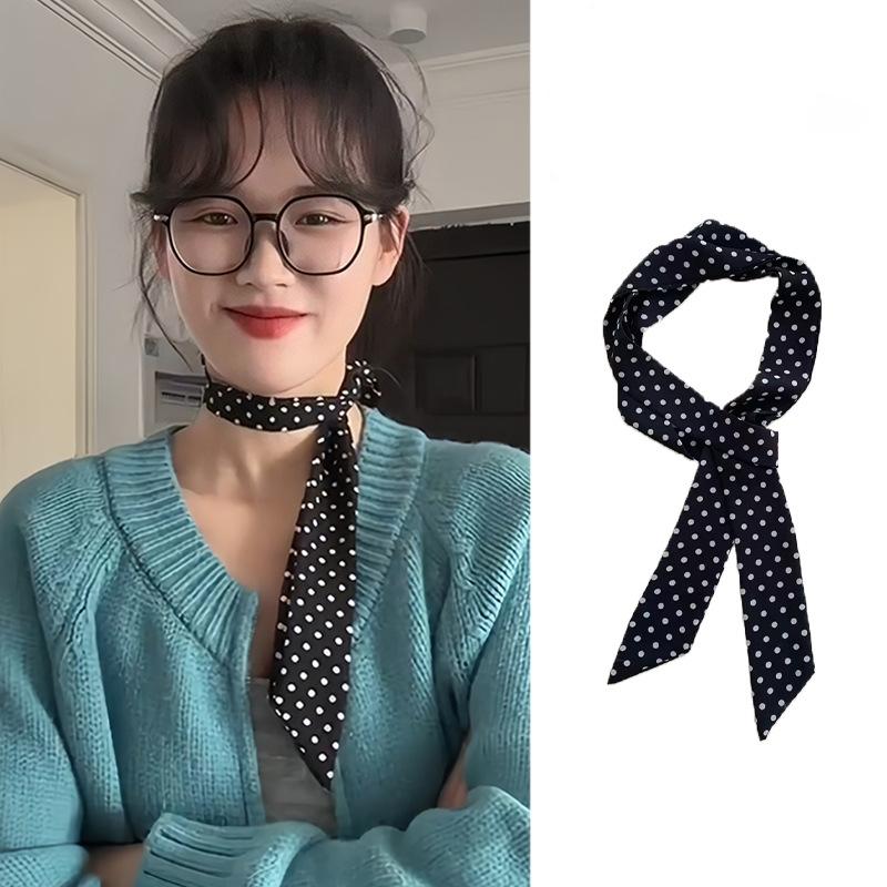 Модный шелковый шарф в горошек – обзор и цена Women'S Korean Accessories