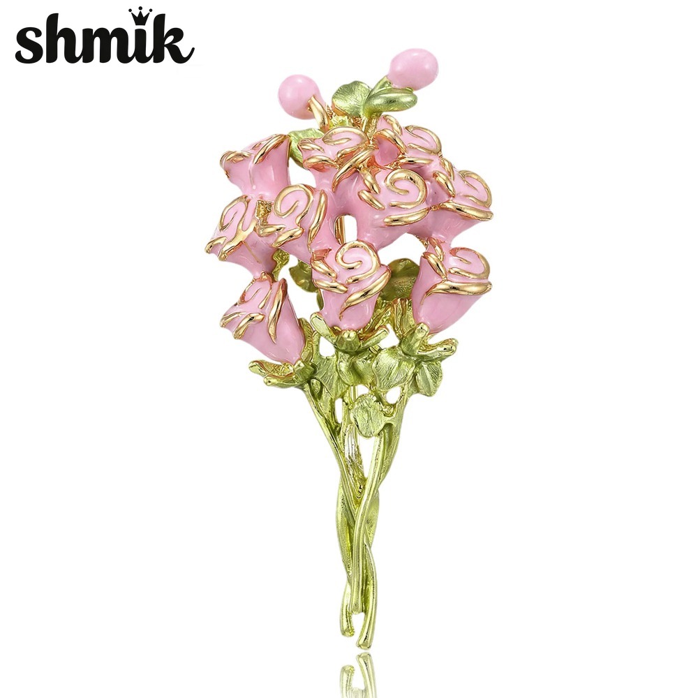 Розовые эмалевые броши-букеты  – обзор и цена Women Accessories Bouquet